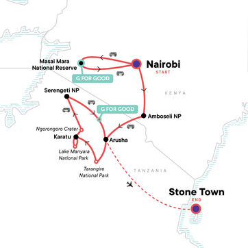 itinerary map