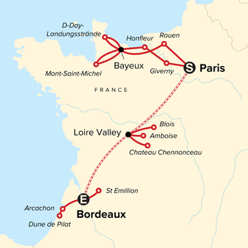itinerary map